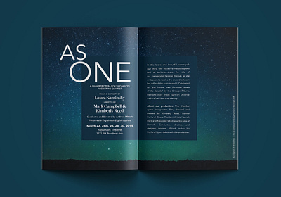 Portland Opera 2018/2019 As One brochure spread branding brochure design brochure layout design marketing page layout performing arts typography