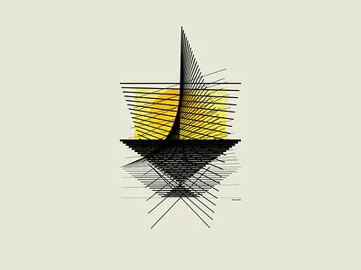 Summer geometrical illustration abstract boat branding cover geometric geometry graphic design graphics illustration lines print sea stickermule summer sun t shirt vector