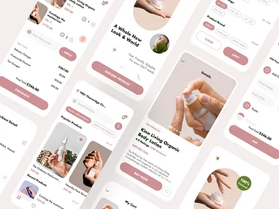 Beauty Product App beauty beauty app beautyproducts cart cosmetics cosmetics product mobile design shop ui