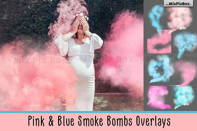 Pink and Blue Smoke Bombs Overlays digitalart effects overlayes