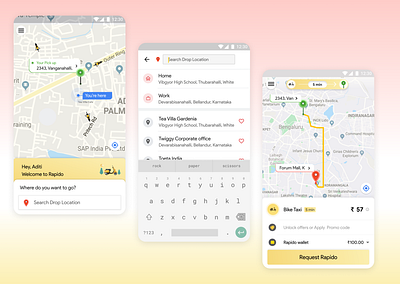 Book Bike Taxi address app app design bike design estimate fare location mobile mobile app mobile app design mobile design mobile ui pickup taxi taxi app travel ui ui ux ui design