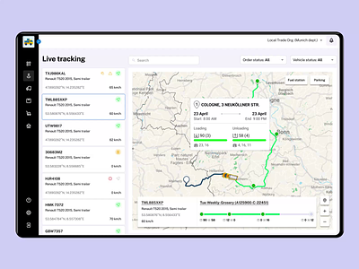 Trucking Dispatch Software animation cursor dashboard design dispatching interface map ui ux web