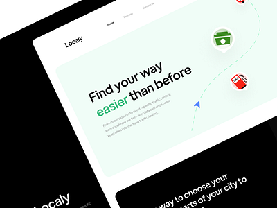 Localy landing page badge concept design icons ios kit landing page landing page design landing page ui logo maps minimal navigation ui uiux ux