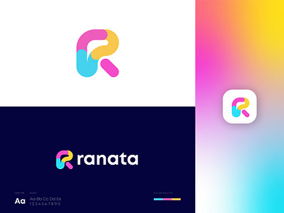Modern R Letter Logo abstract art abstract logo brand identity business logo colorful logo creative logo gradient logo logo design logo idea modern lettering modern logo modern r logo professional logo professional logo design r letter design r letter logo r logo idea