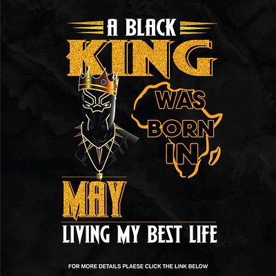 Black King Born in May Vector Tracing Services artwork graphic design illustration lineart recreate redesign tshirt design tshirtdesign vector vectorart