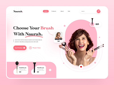 Cosmetic Brush | Hero Header app appdesign appsdesign beauty brushdesign brushlandingpagedesign cosmetic cosmeticweb cosmeticwebdesign graphic design landingpage ui uidesign uidesigner ux uxdesign uxdesigner web webdesign website