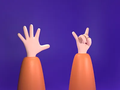 3d Hands_ illustration 3d 3d illustration 3d modeling branding design hands handset illustration illustration ux ui rock web