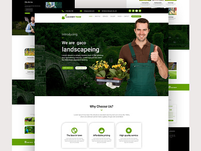 Garden Cleaner Landing Page cleaner garden garden care gardening landing page landing page design ui ui design ux ux design web web design