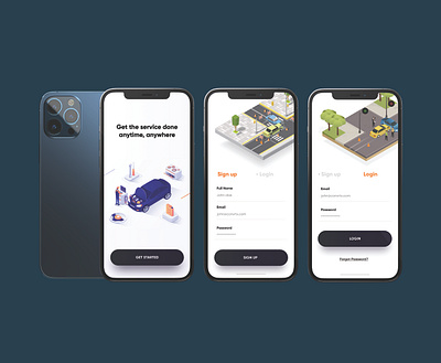 Car Services - Sign up/Sign in UI art branding car service concept design illustration login product design register services app signin signup signupsignin simple startup typography uiux uiux design uiuxdesign uiuxdesigner