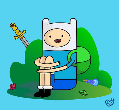 Finn the Human adobe ilustrator adventure time art artwork cartoon creative digital digital art digitalart drawing illustration