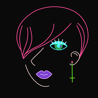 Girl 90s negative design illustration minimal vector