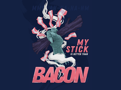 My stick is better than bacon bacon bad lip reading digital art drawing illustration my stick star wars yoda