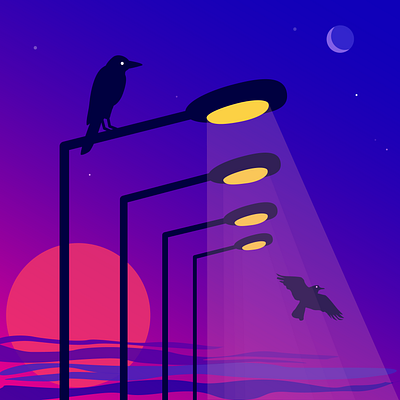 Sunset guardians design illustration vector