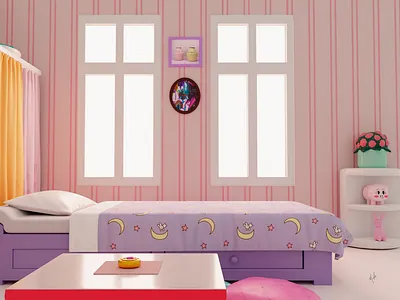 Serena/ Usagi Room PT l 🌙 3d modeling anime design fanart render room sailormoon