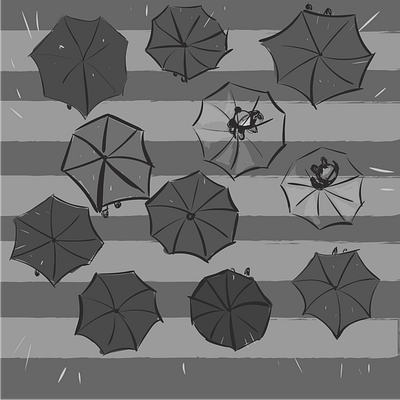 Umbrellas huion illustration sketch vector
