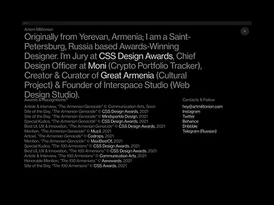 A-M® Personal Website Portfolio design interface minimal minimalistic typography ui ui ux web web design