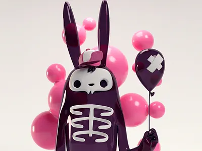 Skeleton Bunny b3d blender bunny illustration skeleton skulls skullz