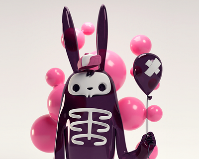 Skeleton Bunny b3d blender bunny illustration skeleton skulls skullz