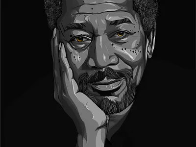 morgan freeman digital art illustration morgan freeman vector art vector illustration