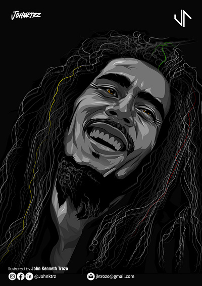 bob marley bob marley digital art illustration vector art vector illustration
