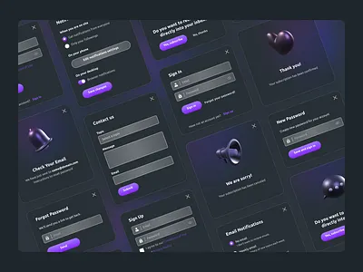 UI Components 3d 3dillustration blur box checkbox component components contact dark darktheme email glass glasseffect illustration login ui uicomponents ux