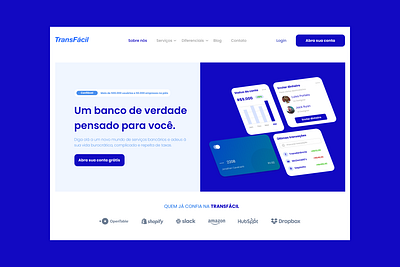 Landing Page Transfácil design figma fintech uidesign webdesign