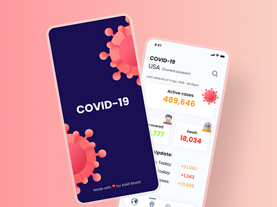 COVID-19 Tracker App agency branding app branding covid19 design minimal typography ui uidesign uitrend uiuxdesign ux uxdesign