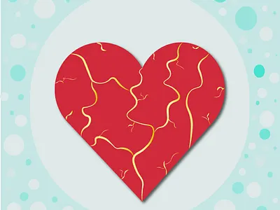 Heal your soul calming creative design flat design gold healing heart illustration art illustrations illustrator inspiration japan japanese culture kintsugi love vector