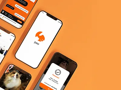 PAW app design interactive design logo ui ui ux ux
