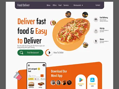 Food delivery app ui design app design ui ux web webdesign