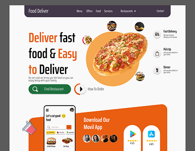 Food delivery app ui design app design ui ux web webdesign