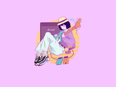 Chill Girl aesthetic digital art digital illustration illustration lofi lofiart streetwear