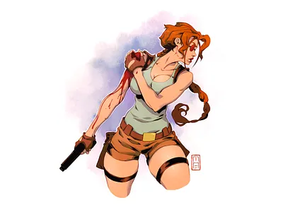 Tomb Raider 90s anime art character design comic comic book comics drawing illustration lara croft manga sketch tomb raider video game