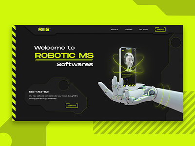 Robotic Software Company - UI Concept Design ai black design green modern robot robotic tech technology ui ux webdesign website