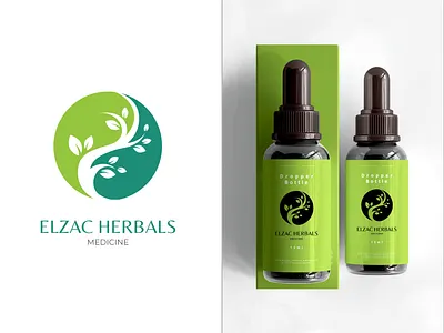 ELZAC HERBALS - MEDICINE LOGO DESIGN brand identity branding design herbal herbal products herbalmedicine illustration logo medical medical care medical logo natural naturalistic packaging design ui vedic