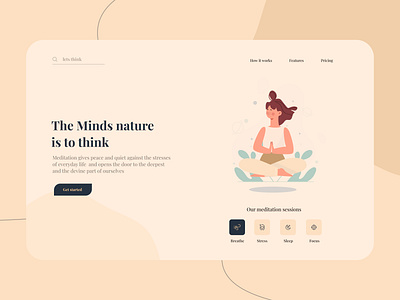 Meditating mind button design graphic illustration illustration art typography ui ux webdesign website website builder website concept websiteui