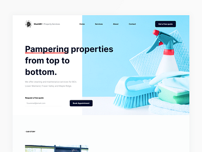 Washme ca Header Redesign aspinax design flat landing page landing page design landingpage minimal new ui ux