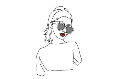 Girl one line art design flyer illustration line art logo one line art poster ui ux vector