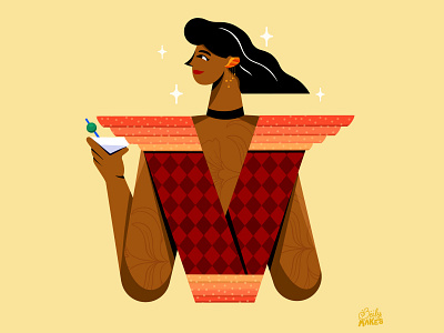 V is for Backless V dress 36days 36daysoftype character illustration colorful design elegant woman filipino flat design flat illustration illustrations procreate vodka woman woman illustration