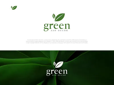 Green ash decor logo and brand identity design brand identity branding creation decor green green logo leaf logo creation logodesign organic recycle