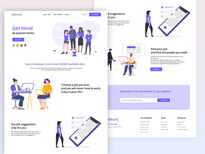 Jobhunt - Job Search Platform Landing Page design job search landing page modern ui ux web