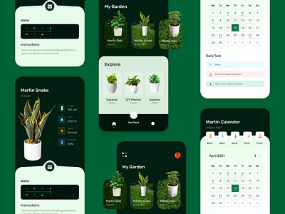 Plant Management App Ui Concept appuidesign appuiux design home illustration indoor minimal mobile app design plancare plant plant illustration plantmanagement trees