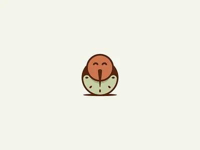 Kiwi bird circle fruit green happy icon kiwi logo simple small vector