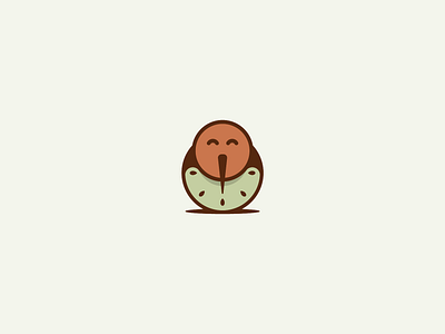Kiwi bird circle fruit green happy icon kiwi logo simple small vector