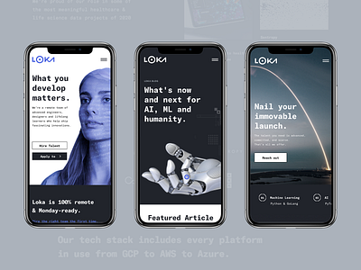 Loka.com - Mobile ai clean clean design develop grid humanity launch ml modern remote silicon valley splash startup tech ui ux