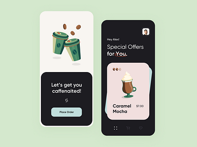 Coffee App app art branding design illustration minimal ui ux vector