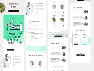 Healthcare E-Newsletter Email Template campaign corona email email template gmail graphic health and wealth health ui ux healthcare healthcare email healthy hospital hospital services marketing campaign outlook web website