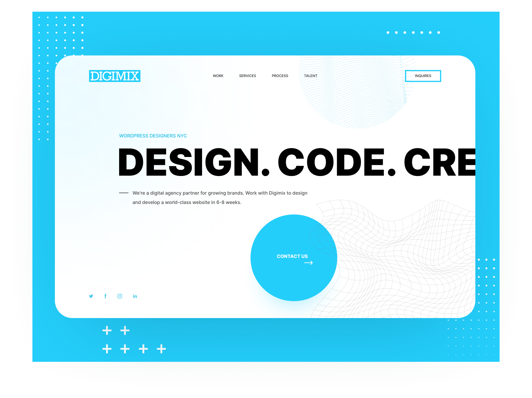 Hero section for a web studio ui web web design web studio