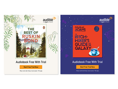 Audible India Banner Designs audible audiobooks creative designs graphic design illustrator photoshop