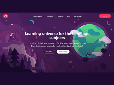 Minlæring Language Learning - Site Header astronaut galaxy illustration landscape language language learning learning outer space planets space spaceship telescope worlds